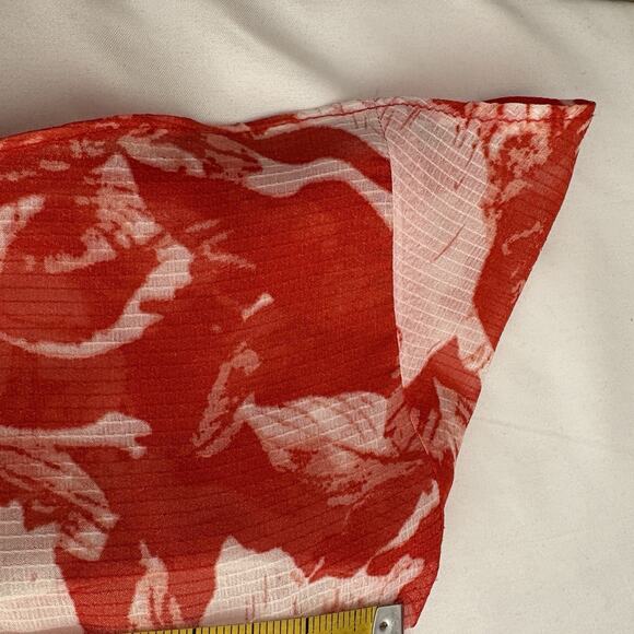 Chelsea28 Womens Red Floral Halter Ruffle Midi Dress Size M Boho Fairy Statement - Picture 16 of 16